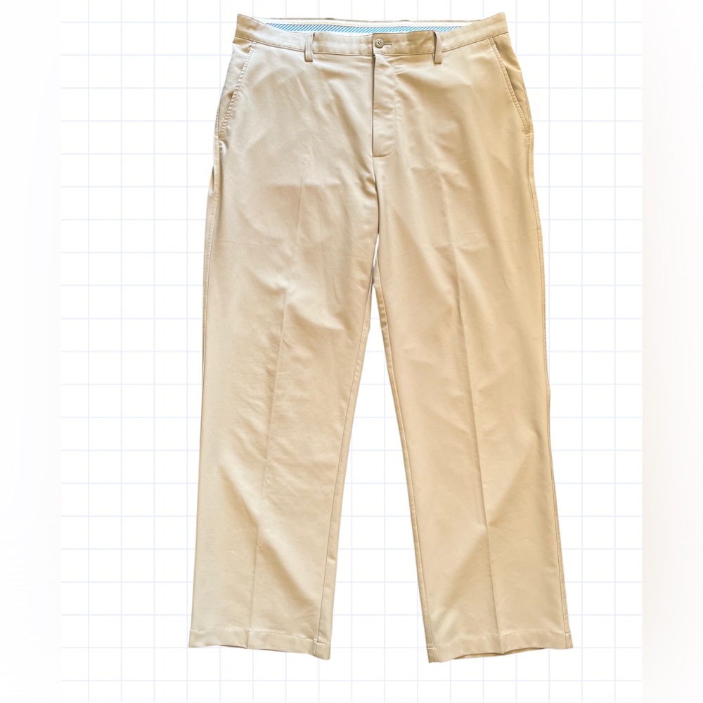 FootJoy FJ Athletic Fit 5 Pocket Golf Pants Men's 38x32 Khaki Polyester Spandex